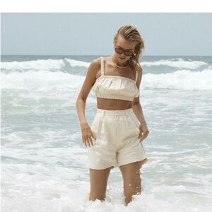 DISSH Asher Bermuda Linen Pleated Shorts
